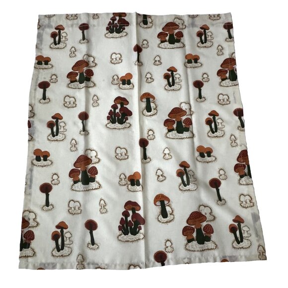 JC Penney Vintage 33 x 39 Merry Mushroom Kitchen Curtain Panel Lot of 2 - Picture 5 of 6